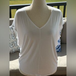 WHBM White V-Neck Women's Top NWT